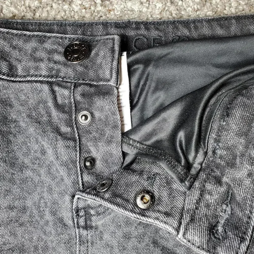 JUSTICE Size 16 Black Raw Hem Denim Skort Leopard Print NWOT